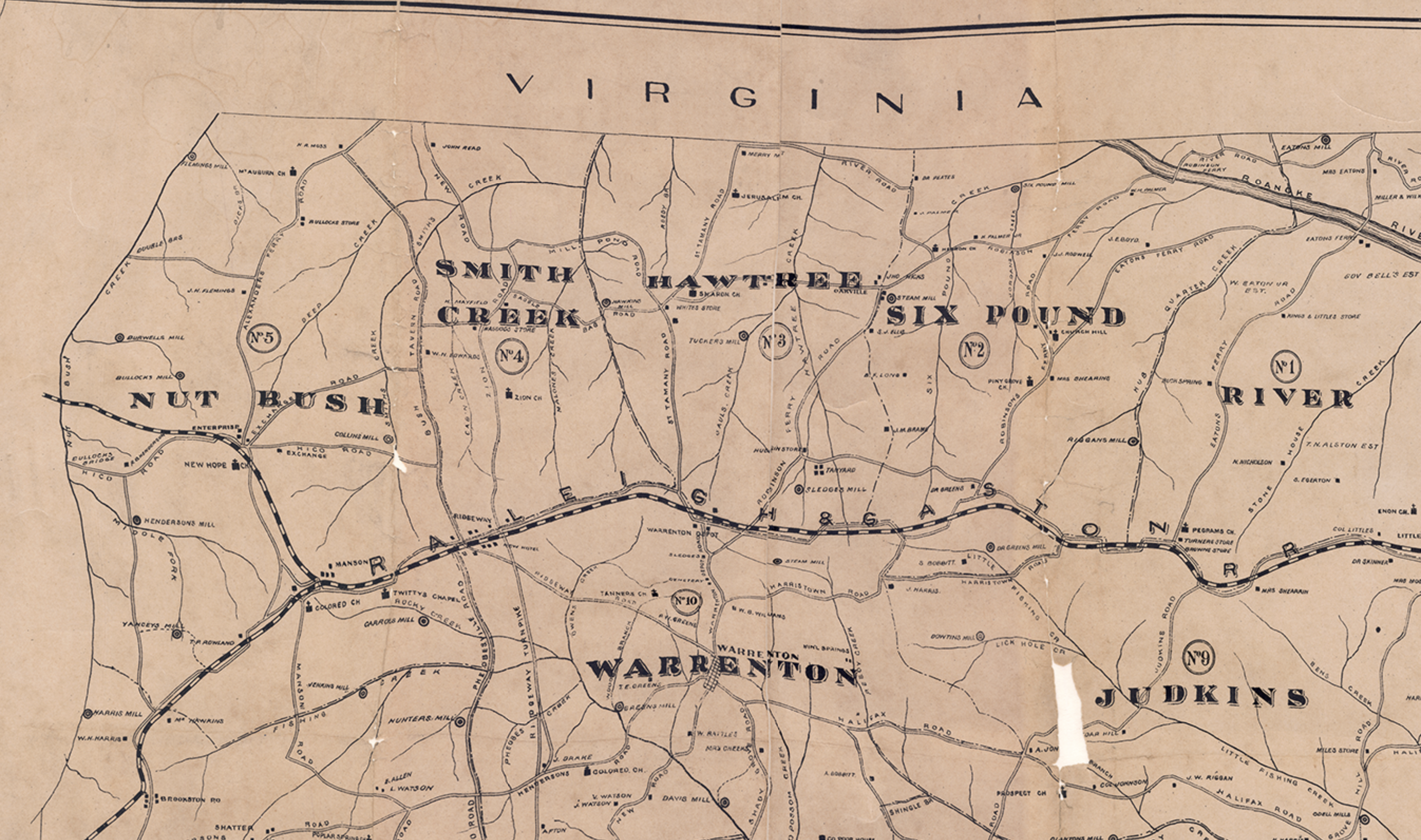 1874 Warren County, NC map